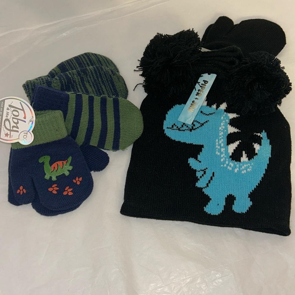 Beanie & Gloves NWT BUNDLE OF BEANIE W/gloves and a 3 piece glove set BABYsize